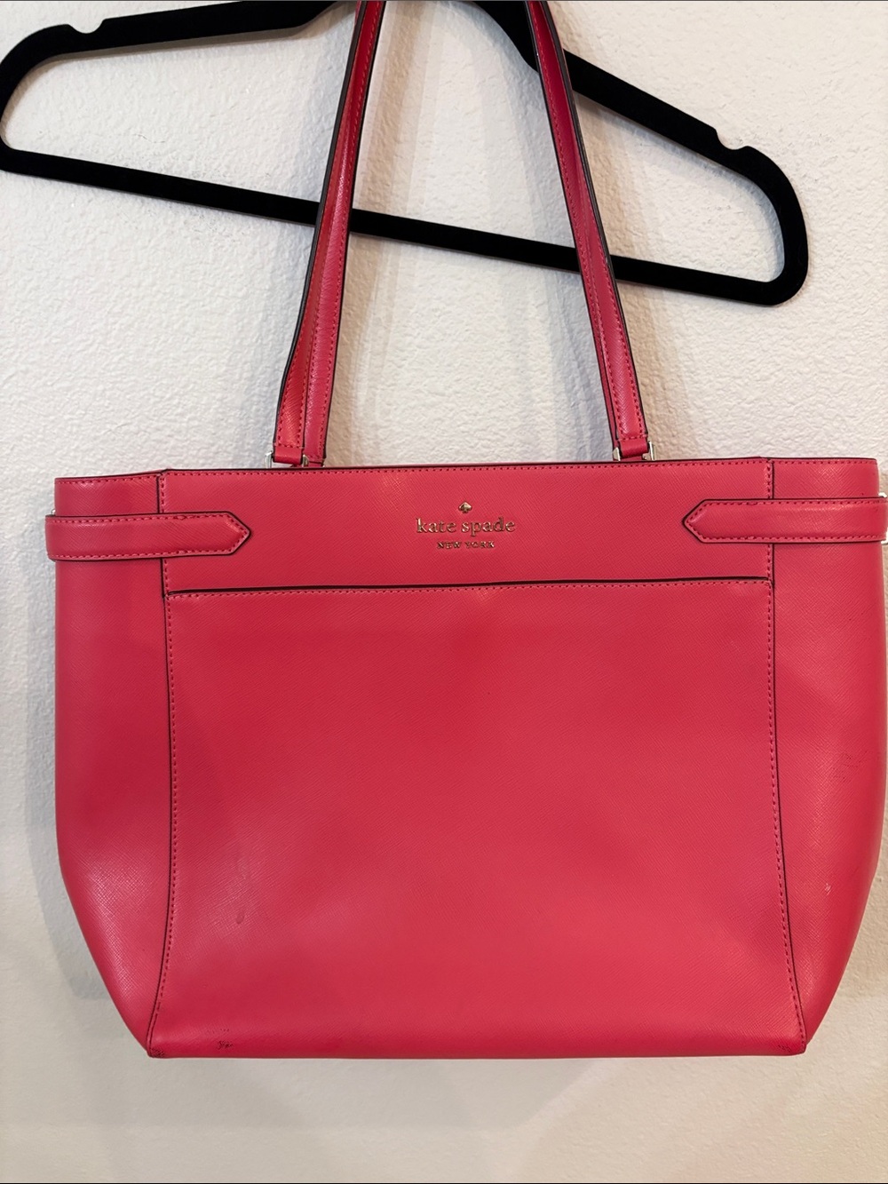 Kate Spade New York Staci Saffiano Leather Laptop Tote Bag – Pink